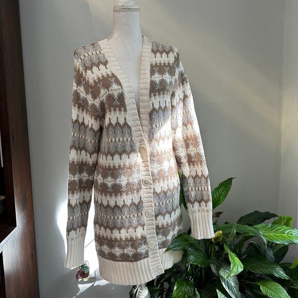 G. H. Bass Knit Cardigan Size Large Cotton Blend - Picture 3 of 8
